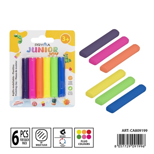 [0237451] Plastilina fluorescente 6pz - Material de arte y manualidades