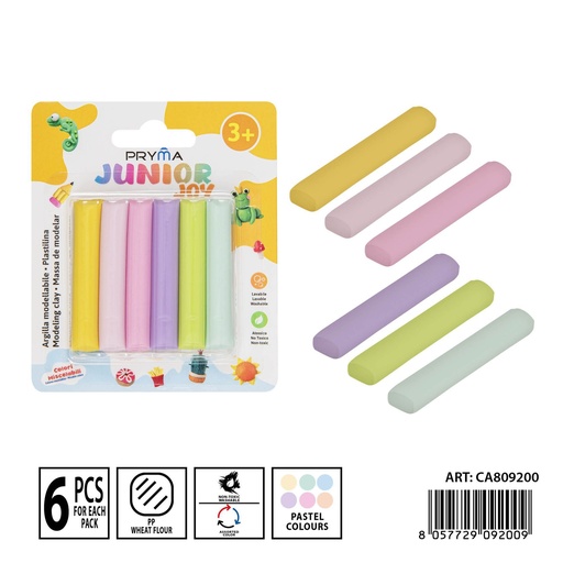 [0237452] Plastilina pastel 6pz - Material de arte y manualidades