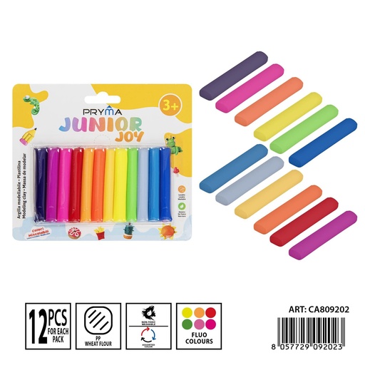 [0237454] Plastilina fluorescente 12pz - Material de arte y manualidades