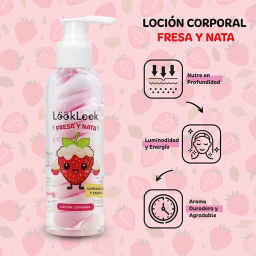 [8436604911701] Loción corporal de fresa y nata 200ml - Productos de cuidado personal y tratamientos