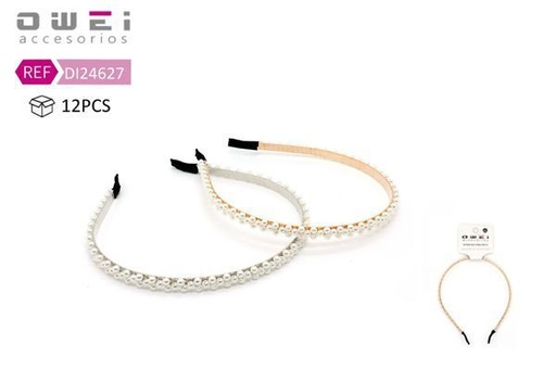 [8428947246275] Diademas 12/u DI24627 OW - Diademas de estilo retro encantador