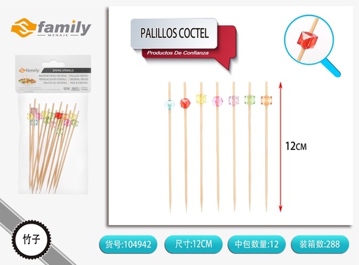 [104942] Palillos de cóctel con cuentas de 12 cm - Utensilios de cocina