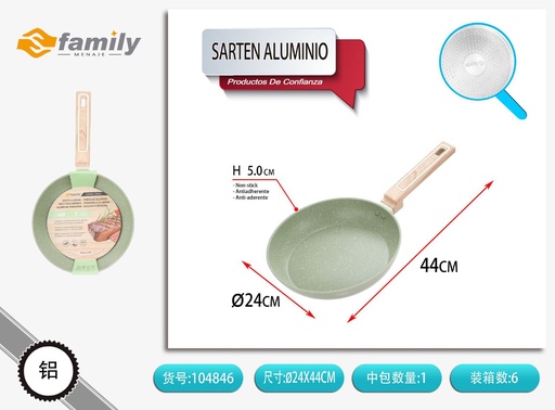 [104846] Sartén de aluminio verde imitación fundición 24 cm - Utensilios de cocina