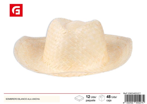 [190345527] Sombrero blanco de ala ancha - Accesorios de verano y moda