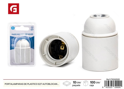 [171032020] Portalámparas de plástico E27 autoblokante - Suministros eléctricos y casquillos