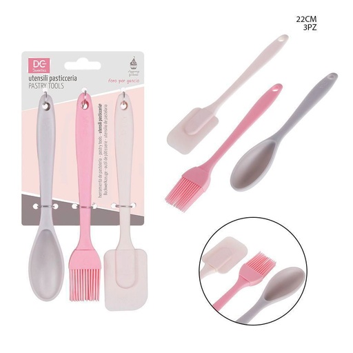 [0147754] Kit de silicona espátula + brocha + cuchara 3 piezas - Utensilios de repostería
