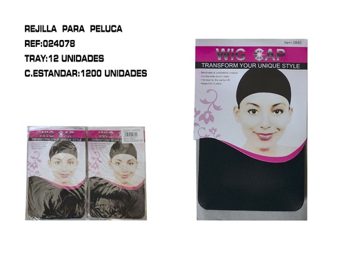 [024078] Rejillas negras para peluca 12/u - Accesorios de belleza y pelucas