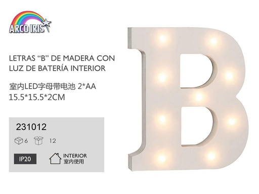 [231012] Letra con luz - B - Artículos de fiesta y decoración