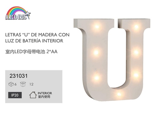[231031] Letra con luz - U - Decoración y luces personalizadas