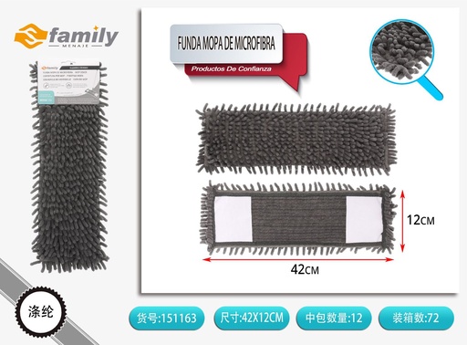 [151163] Funda de mopas de microfibra gris 42x12 cm - Artículos de limpieza