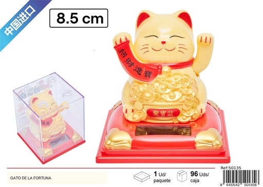 [50135] Gato de la suerte con acción solar, altura 9cm - Adornos para el hogar