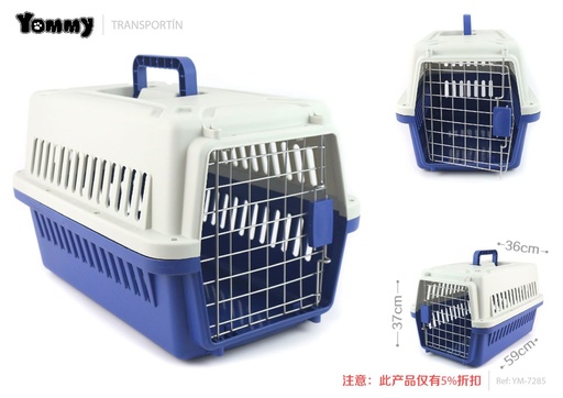 [YM7285] Transportín para mascotas azul 59x37x36cm - Accesorios para mascotas