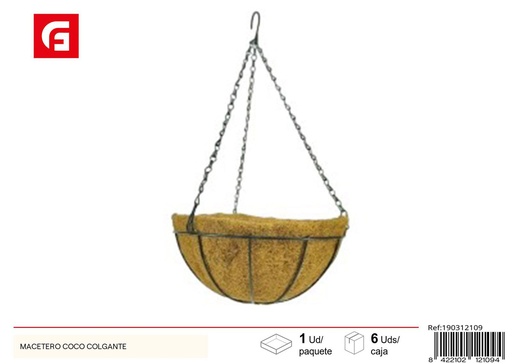 [190312109] Macetero colgante de coco - Accesorios para jardín
