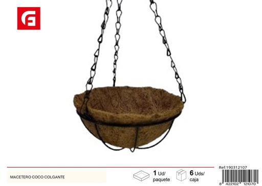 [190312107] Macetero colgante de coco - Accesorios para jardín