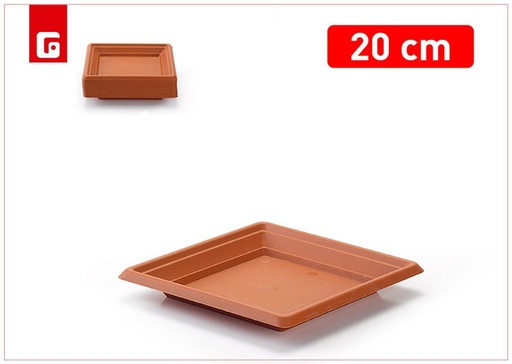 [12011468] Plato maceta cuadrado 20 cm - Base para macetas y jardinería
