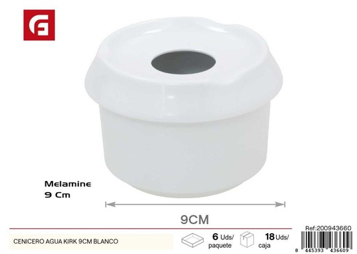 [200943660] Cenicero de agua Kirk 9cm blanco - Artículos para fumadores