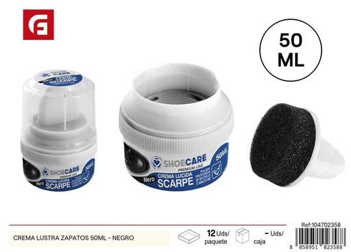 [104702358] Crema lustra zapatos 50 ml negro - Productos de acondicionado de calzado
