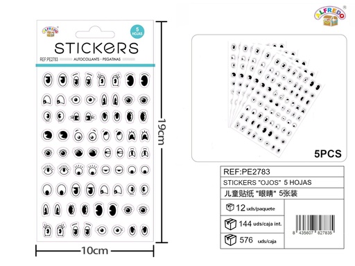 [PE2783] Stickes "Ojos" 10x19 cm - Adornos divertidos para manualidades