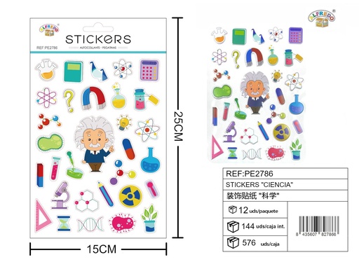 [PE2786] Stickes "Ciencia" 15x25 cm - Adhesivos educativos y divertidos