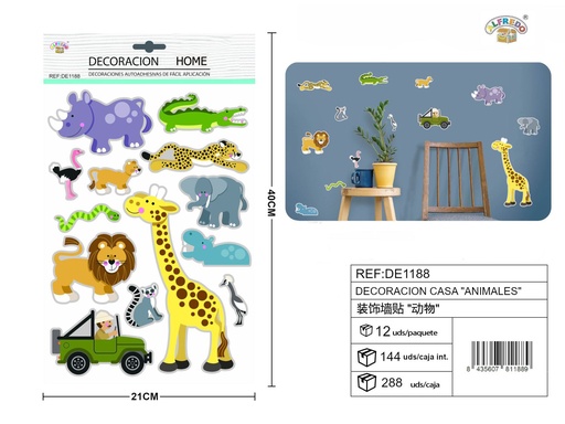 [DE1188] Decoración casa "Animales" 21x40 m - Adorno temático para el hogar