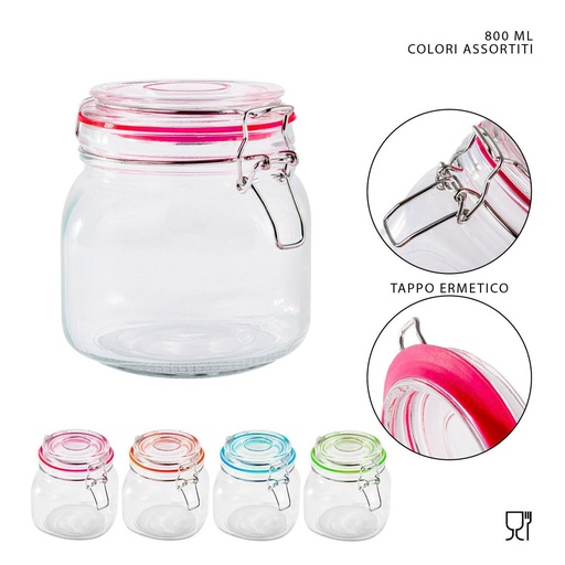 [0220167] Tarro de cristal hermético 800 ml - Accesorios de almacenamiento