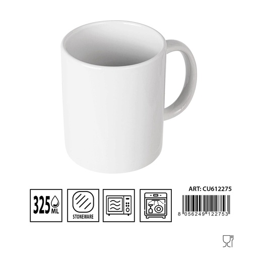 [0233796] Taza de cerámica 325 ml blanca - Cerámica y vajilla
