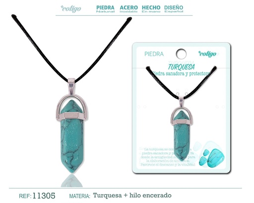 [11305] Colgante de turquesa en forma de punto - Joyería de piedras naturales