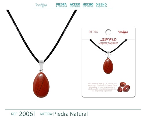 [20061] Colgante gotita de jade rojo - Accesorios de moda