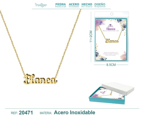 [20471] Collar personalizado nombre Blanca en acero dorado - Joyería y accesorios