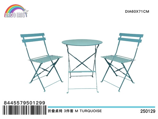 [250129] Set de bistró 3 piezas M turquesa - Muebles de jardín y accesorios