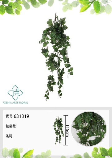 [631319VERDE] Vara de flores de hojas de batata para colgar - Decoración