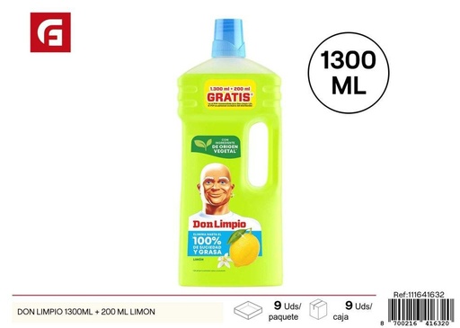 [111641632] Limpieza de pisos Don Limpio Limón 1300 ml - Detergente para suelos