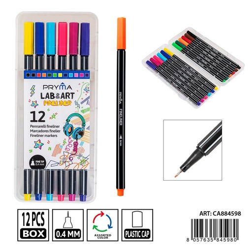 [0235731] Rotulador de línea fina triangular 0.4MM 12 piezas - Material de dibujo