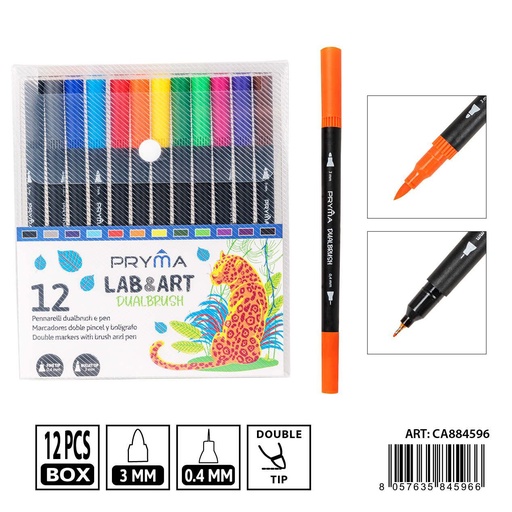 [0235729] Rotulador doble con pincel 12 piezas - Material de dibujo