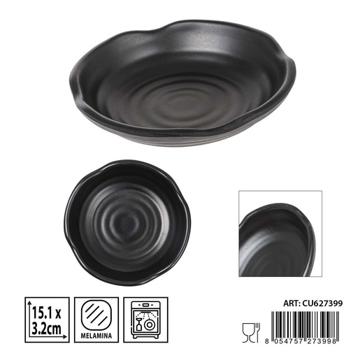 [0236339] Bol redondo de melamina negro 15,1X3,2CM - Utensilios de cocina y mesa