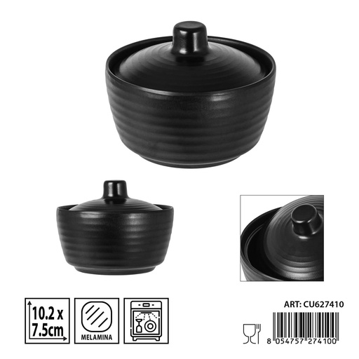 [0236348] Sopera de melamina negra 10.2x10.2x7.5 cm - Accesorios de cocina de melamina