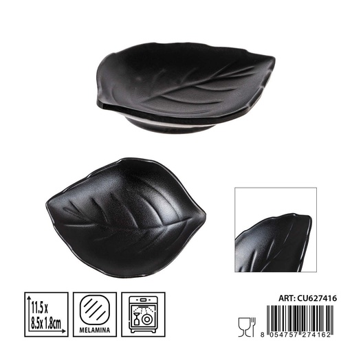 [0236353] Salsita de melamina negra 11,5x11,5x2,1 cm - Accesorios de cocina y platos para salsas