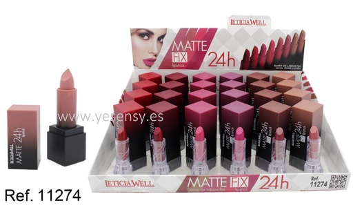 [8435433213161] Barras de labios matte 24h 24 unidades 11274 L.W - Cosméticos labiales