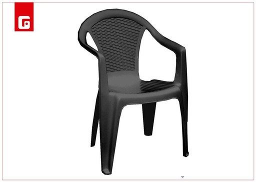 [200968650] Silla de plástico Kora antracita - Muebles de jardín