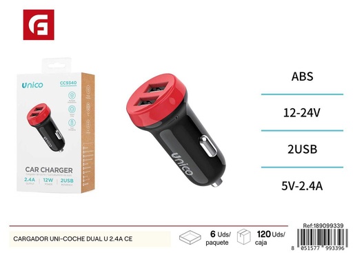 [189099339] Cargador de coche dual U 2.4A - Accesorios de coche