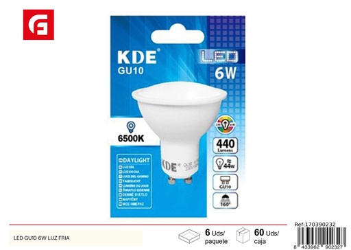 [170390232] Bombilla LED GU10 6W luz fría - Iluminación LED