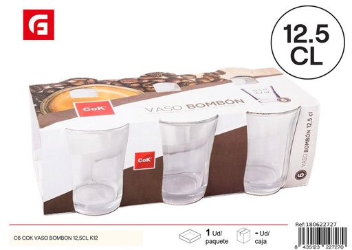 [180622727] VASO BOMBÓN C6 COK 12,5 CL - Vajilla y cristalería de vidrio