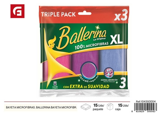 [104350004] Bayeta de microfibra BALLERINA (pack de 3) - Accesorios de limpieza
