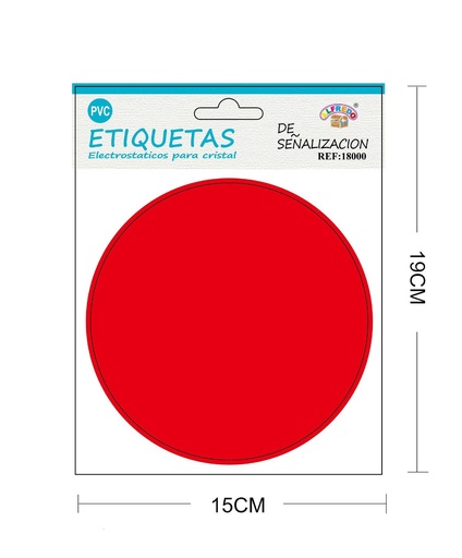 [18000] Etiquetas de señalización "Punto rojo" 15x19 cm - Señalización y etiquetas de PVC