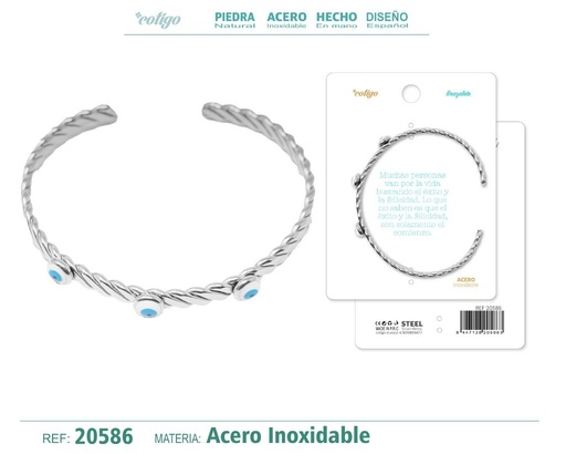 [20586] Brazalete de acero color plateado - Combinación perfecta de estilo