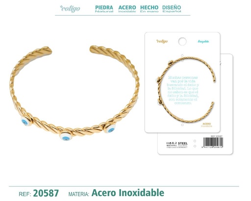 [20587] Brazalete de acero color dorado - Joyería que resalta la personalidad