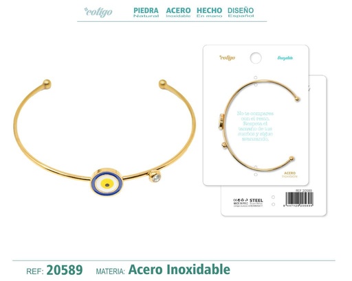 [20589] Brazalete de acero color dorado - Estilo y distinción