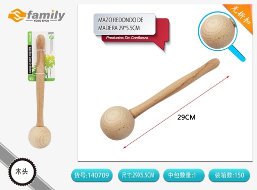 [140709] Mazo redondo de madera de 29 x 5.5 cm - Accesorios de cocina y pastelería