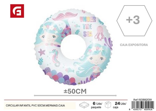 [150882091] Circular infantil de PVC 50 cm Mermaid en caja - Accesorios de verano para niños