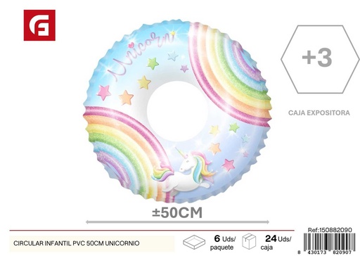[150882090] Flotador circular infantil PVC 50 cm - Accesorios de verano y piscina